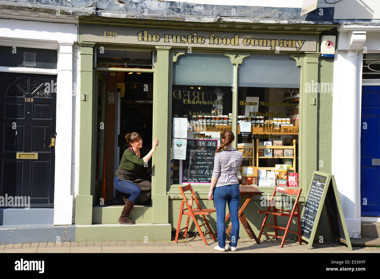 Die rustikale Food Company Café, Regent Street, Royal Leamington Spa, Warwickshire, England, Vereinigtes Königreich Stockfoto
