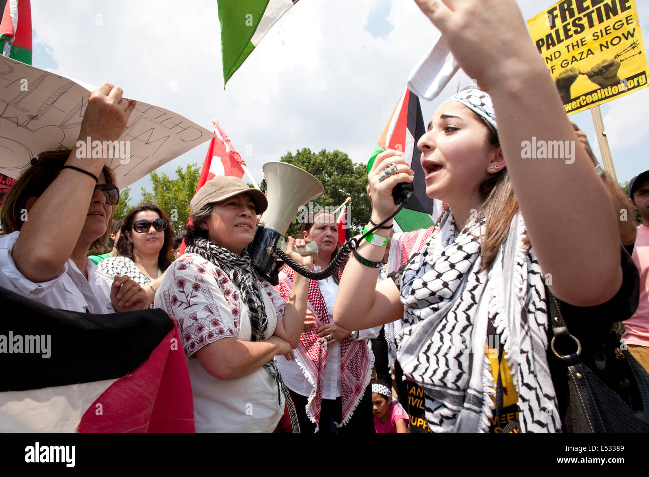 Palästinensische Amerikaner sammeln vor dem weißen Haus, weitere Schritte gegen Israel von Obama - Washington, DC USA drängen Stockfoto