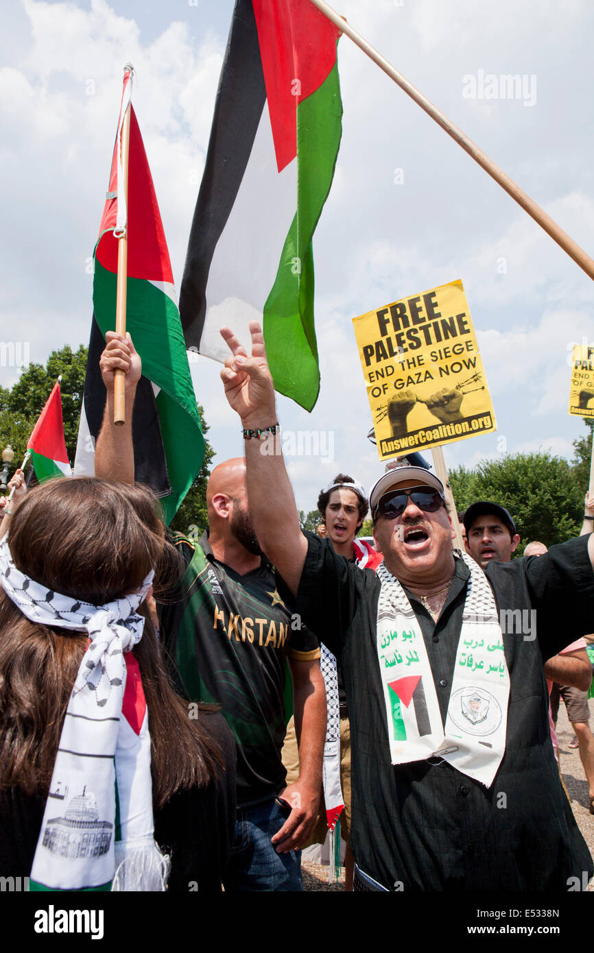 Palästinensische Amerikaner sammeln vor dem weißen Haus, weitere Schritte gegen Israel von Obama - Washington, DC USA drängen Stockfoto