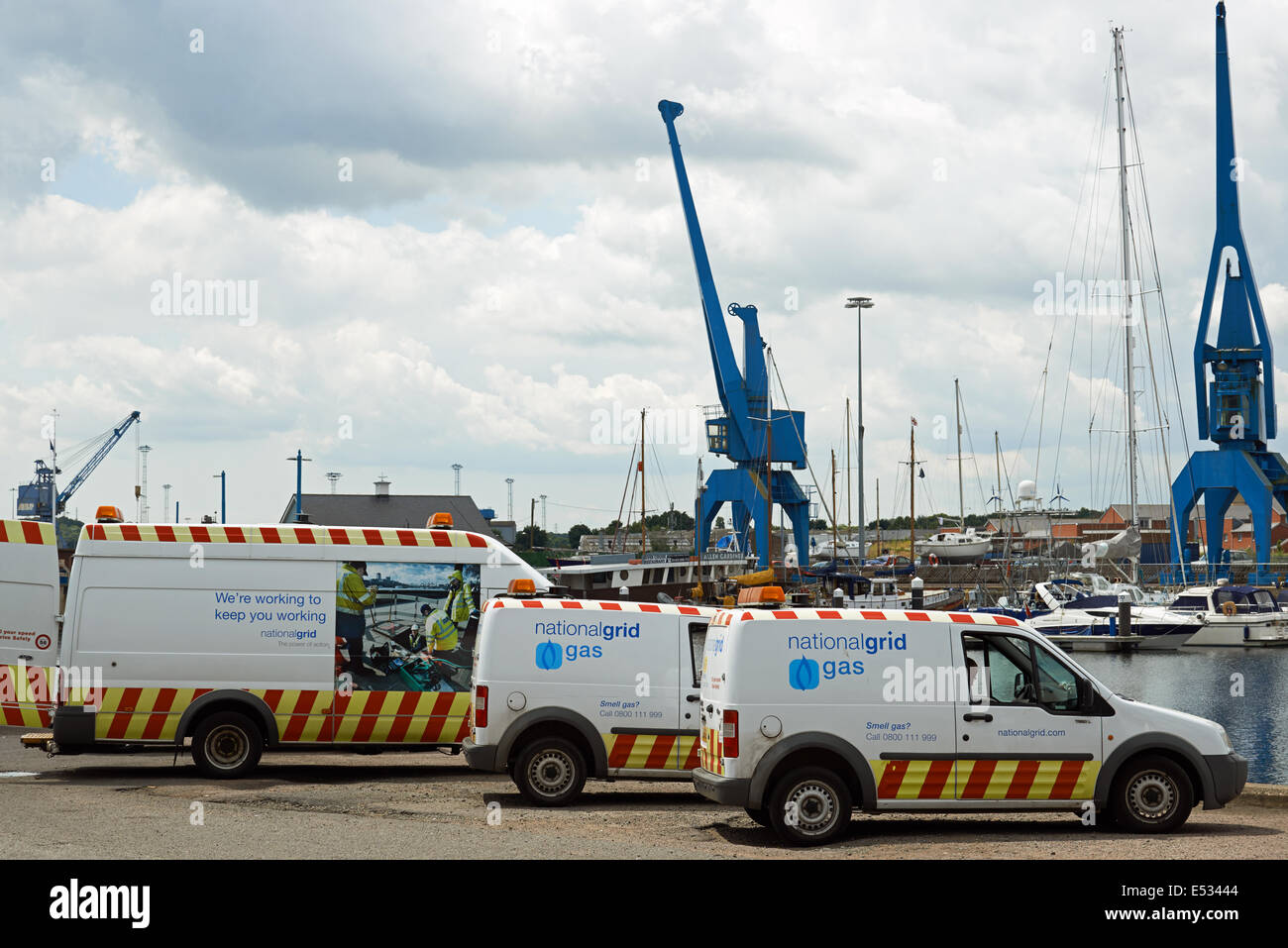 National Grid vans, Ipswich, Suffolk, UK. Stockfoto