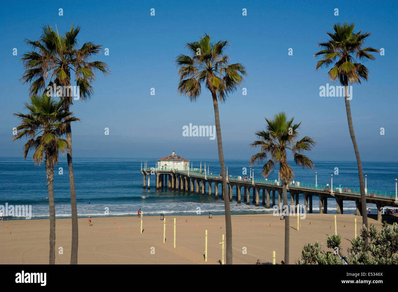 Manhattan Beach Pier in der South Bay Los Angeles, Kalifornien Stockfoto