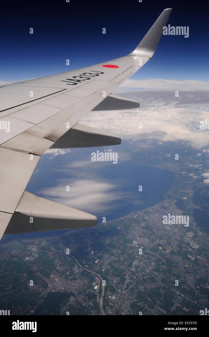 Blick aus dem Flugzeug, Japan Stockfoto