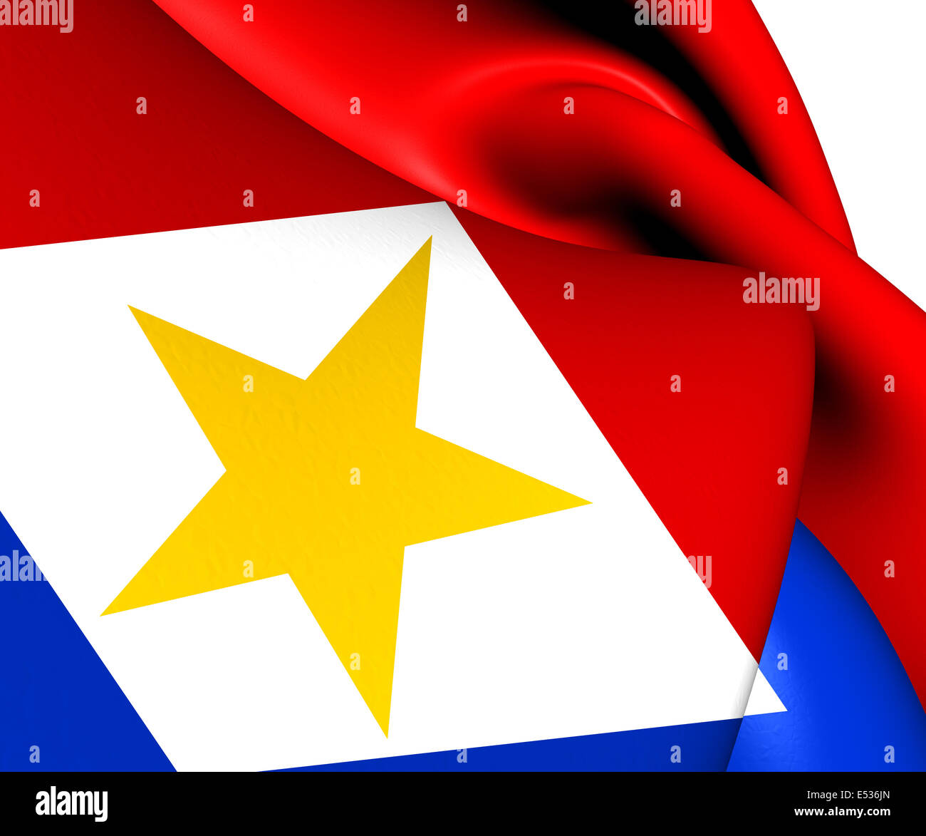 Flagge von Saba. Hautnah. Stockfoto