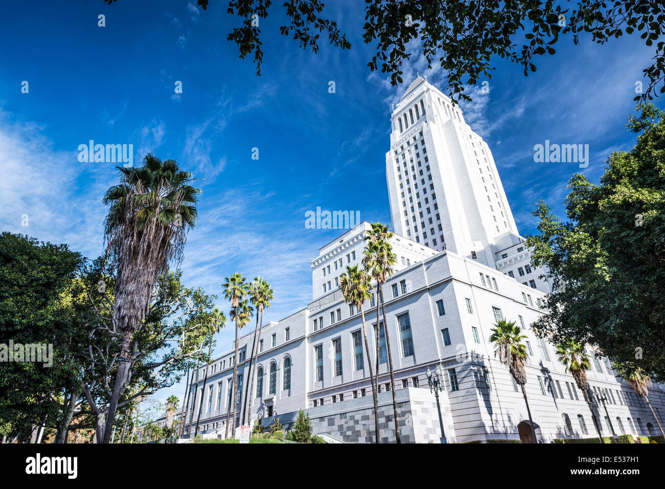 Los Angeles, Kalifornien, USA Innenstadt am Rathaus. Stockfoto