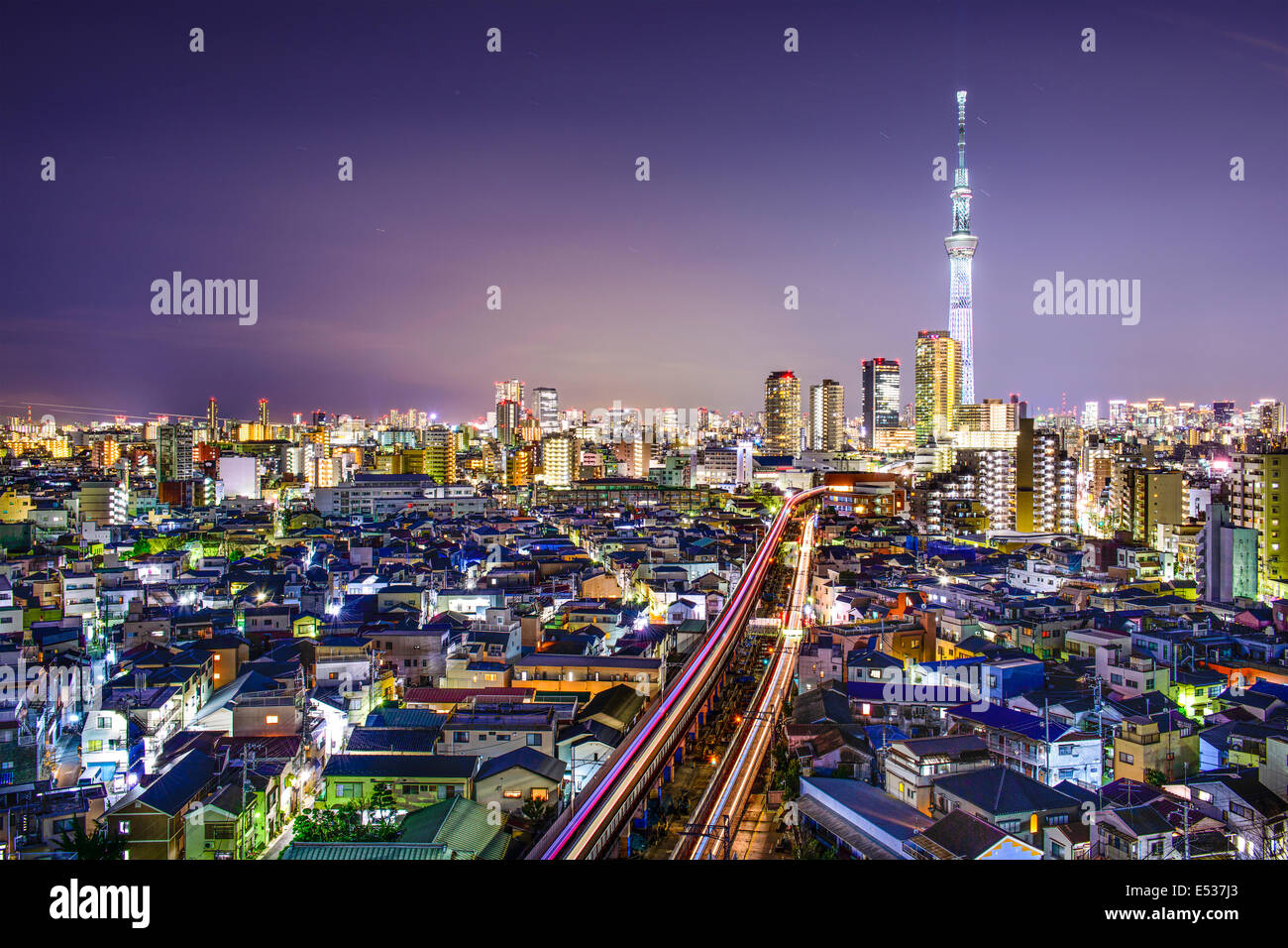 Skyline von Tokyo, Japan bei Sumida Ward. Stockfoto
