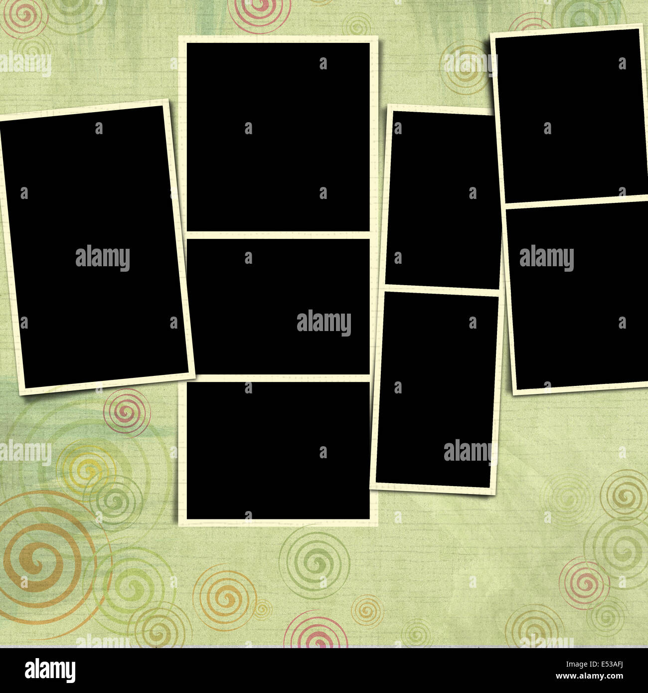 Fotorahmen auf Scrapbook-Hintergrund Stockfoto