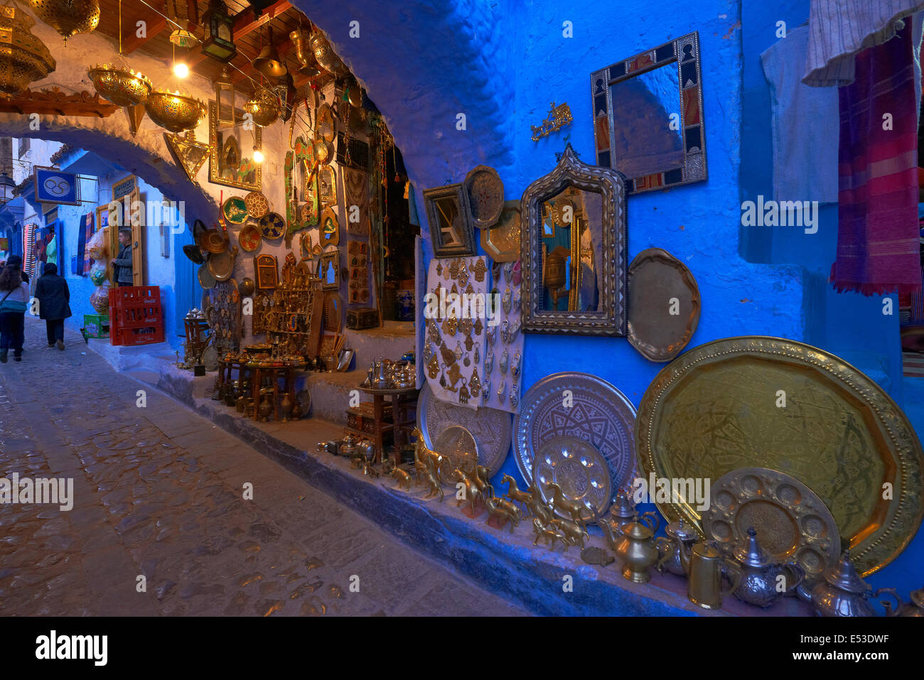 Chefchaouen, Xaouen, Medina, Rif Region, Marokko, Nordafrika. Stockfoto