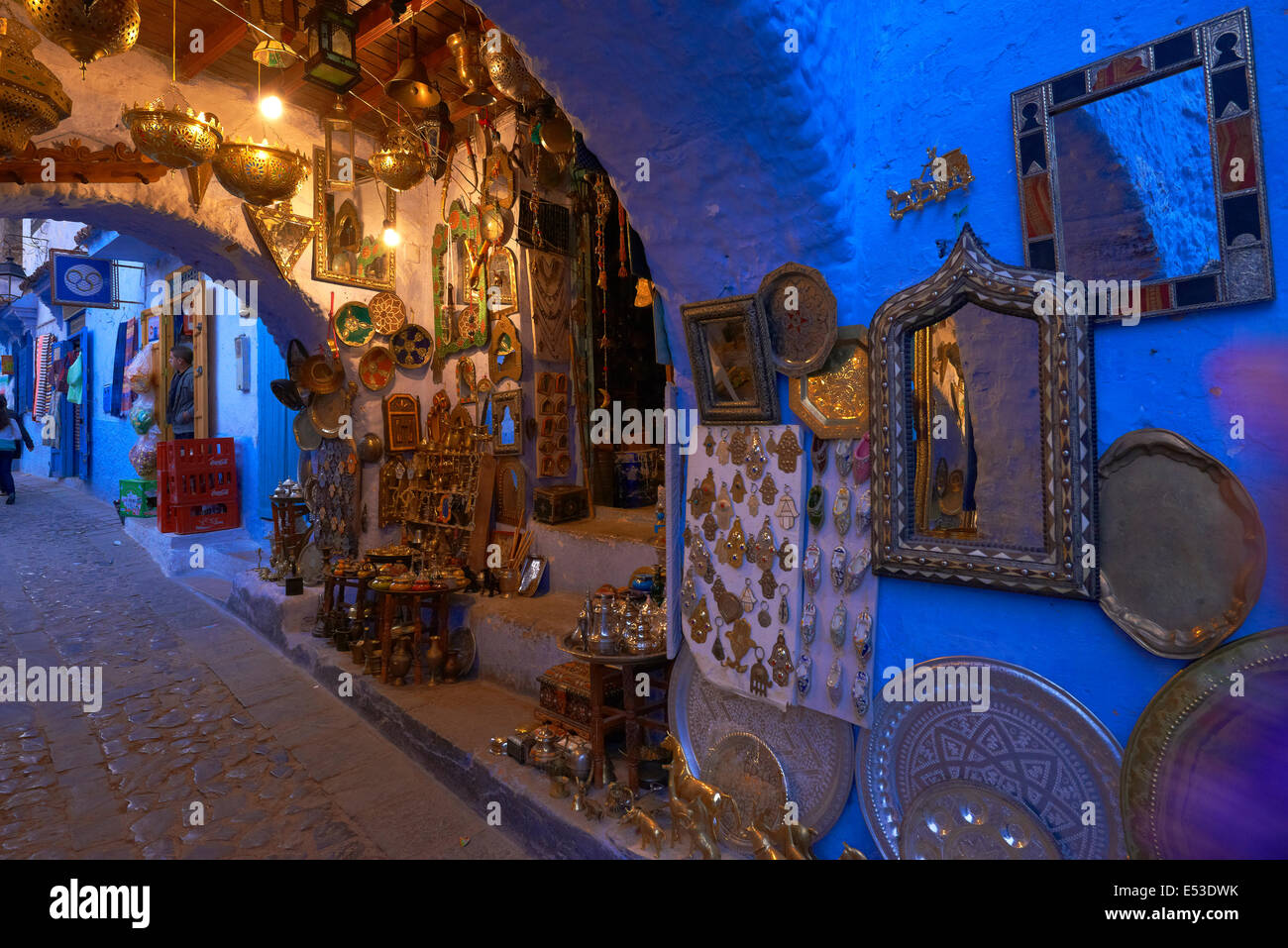 Chefchaouen, Xaouen, Medina, Rif Region, Marokko, Nordafrika. Stockfoto