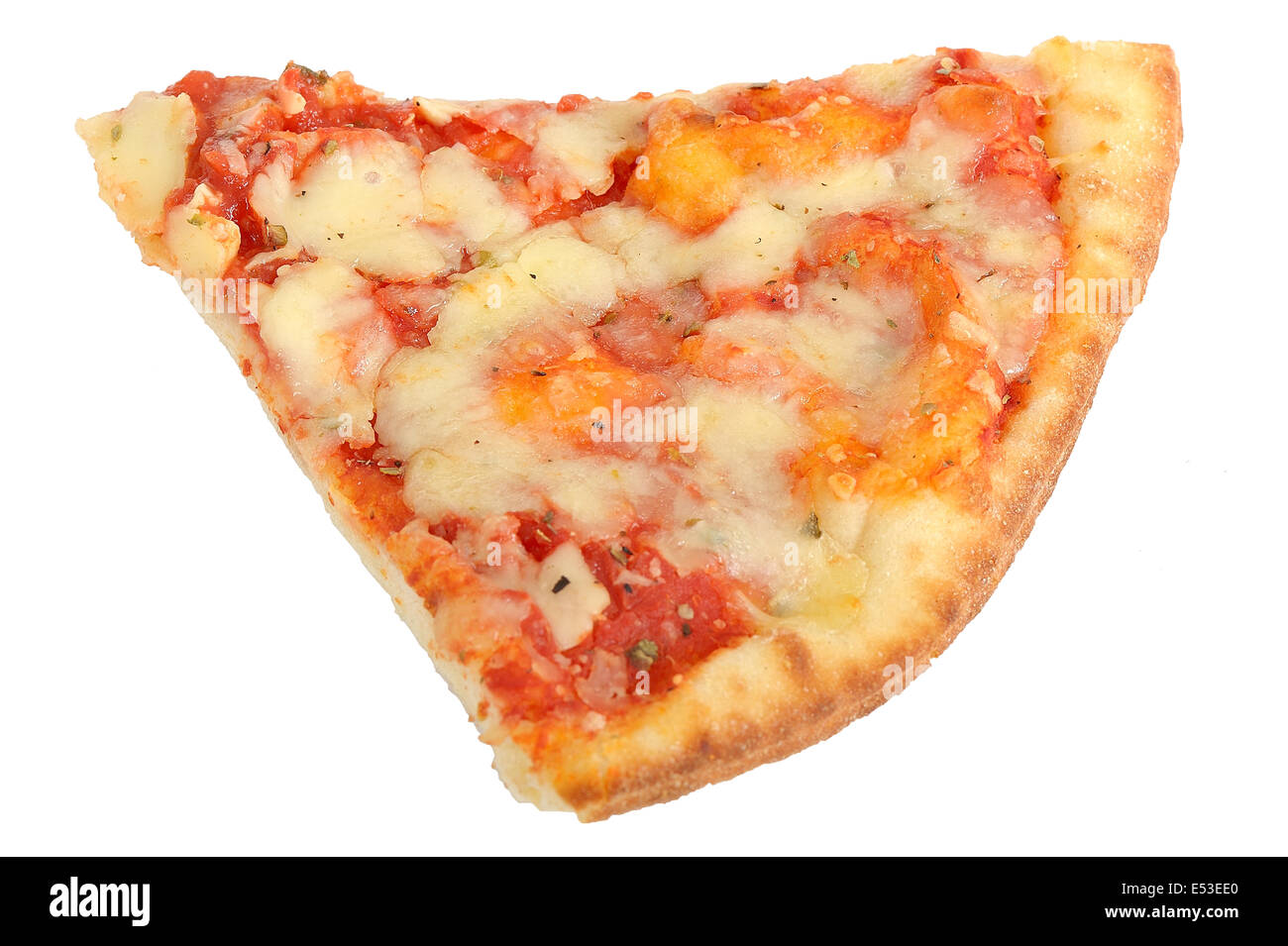 Scheibe Käse und Tomaten Pizza Margherita Stockfoto
