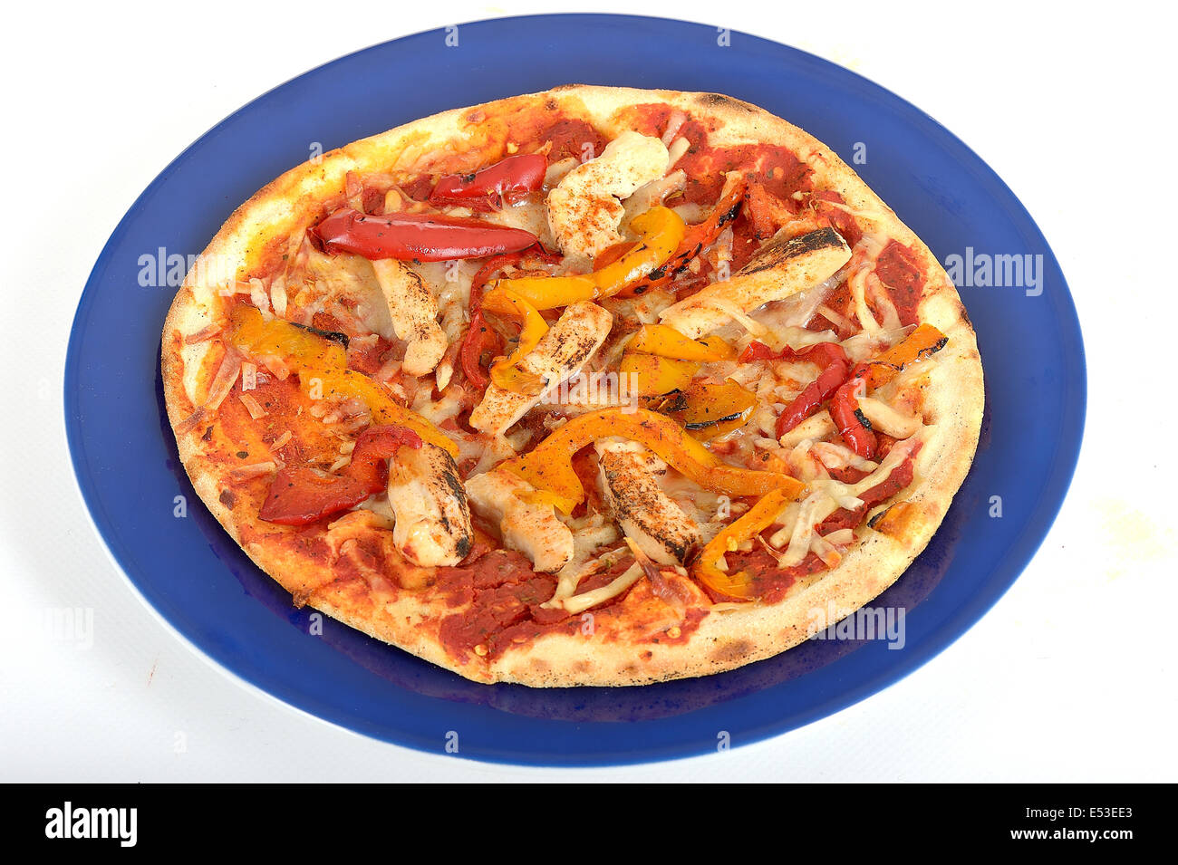 Pollo Piccante Chicken Pizza Pizza Stockfoto