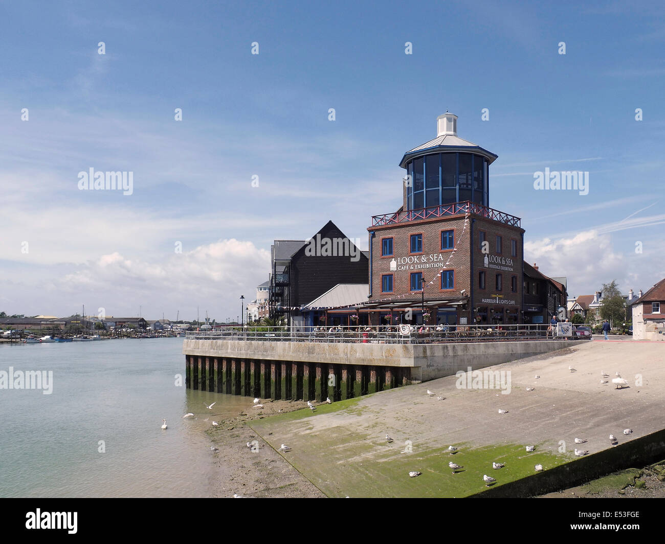 Littlehampton Blick und Meer Besucherzentrum am Fluss Arun West Sussex Stockfoto