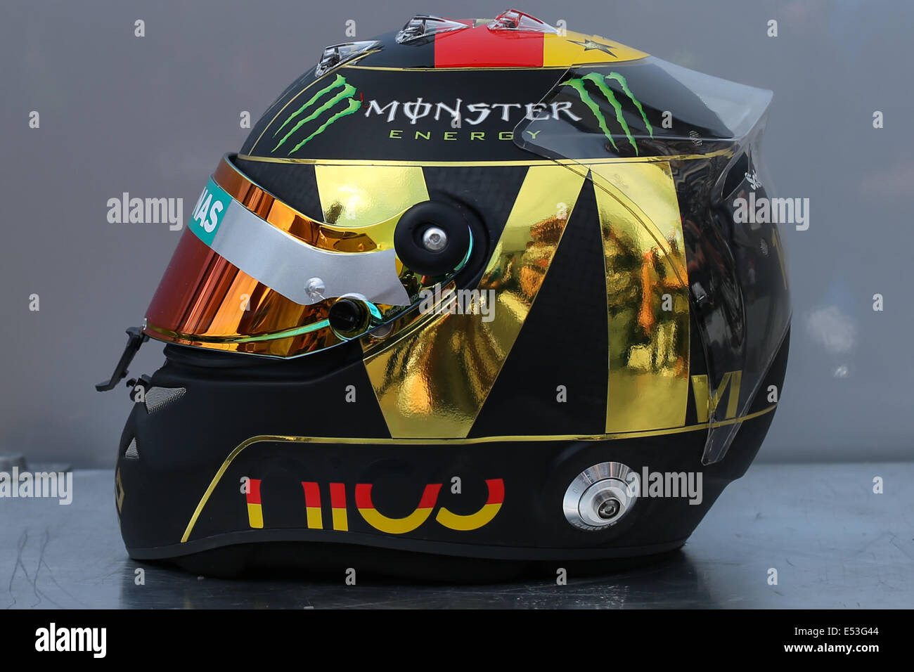 Hockenheim, Deutschland. 18. Juli 2014. Nico Rosberg (GER) #6, Mercedes AMG Petronas Formel 1 Team - der vierte Stern für Deutschland auf seinem Helm - Formel 1 World Championship 2014 - Rd10, German Grand Prix am Hockenheimring Credit: Action Plus Sport/Alamy Live News Stockfoto