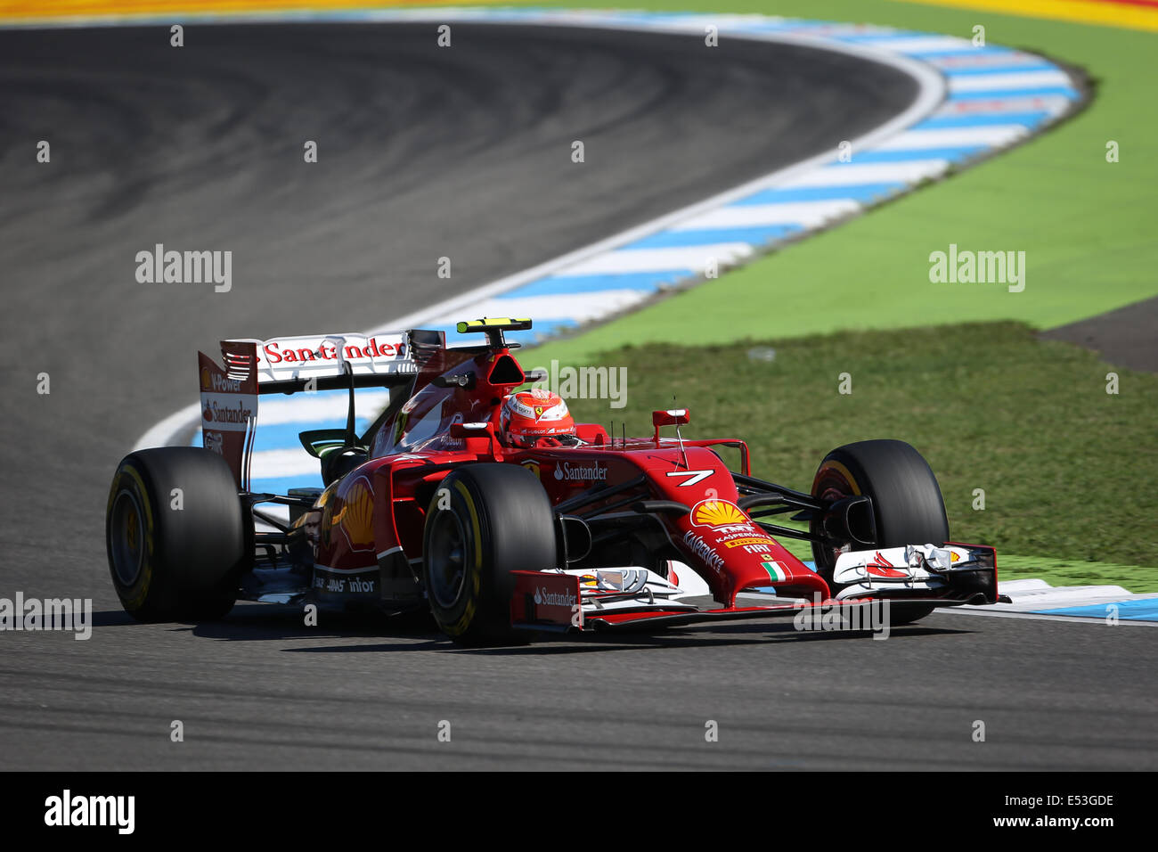 Hockenheim, Deutschland. 18. Juli 2014. Kimi Räikkönen (FIN) #7, Scuderia Ferrari - Formel 1 Weltmeisterschaft 2014 - Rd10, großer Preis von Deutschland am Hockenheimring Baden Württemberg, Deutschland, Kredit-Freitag, 18. Juli 2014: Action Plus Sport/Alamy Live News Stockfoto