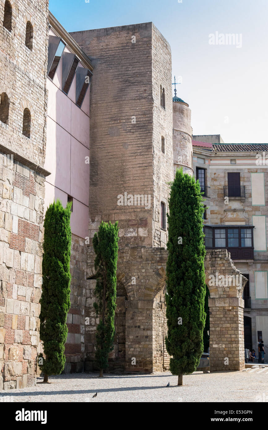 Einige Gebäude im gotischen Viertel von Barcelona Stockfoto