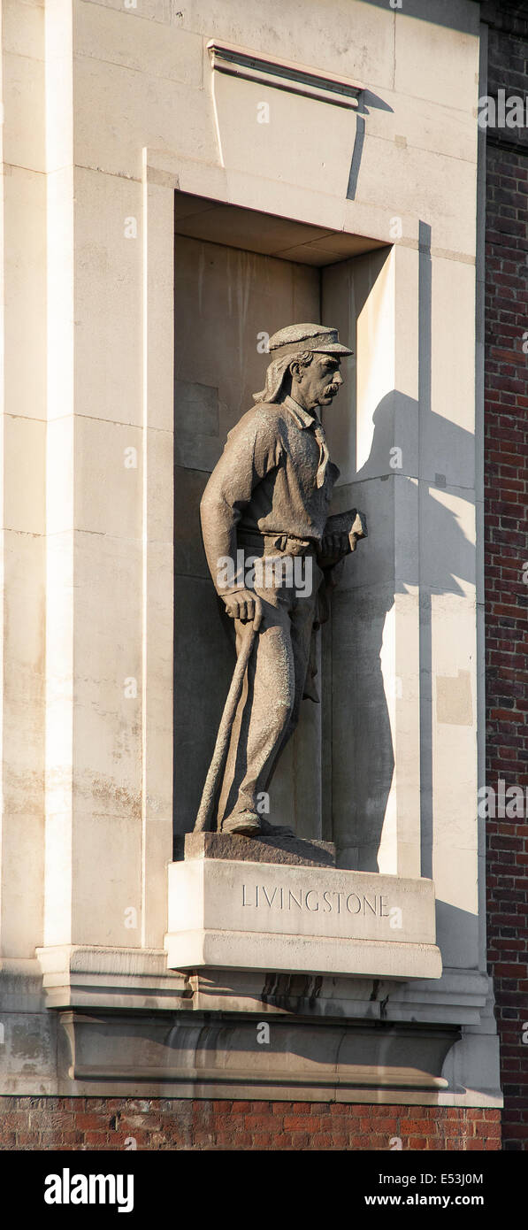 David Livingstone Statue außerhalb der National Geographic Society, Kensington Gore, London Stockfoto
