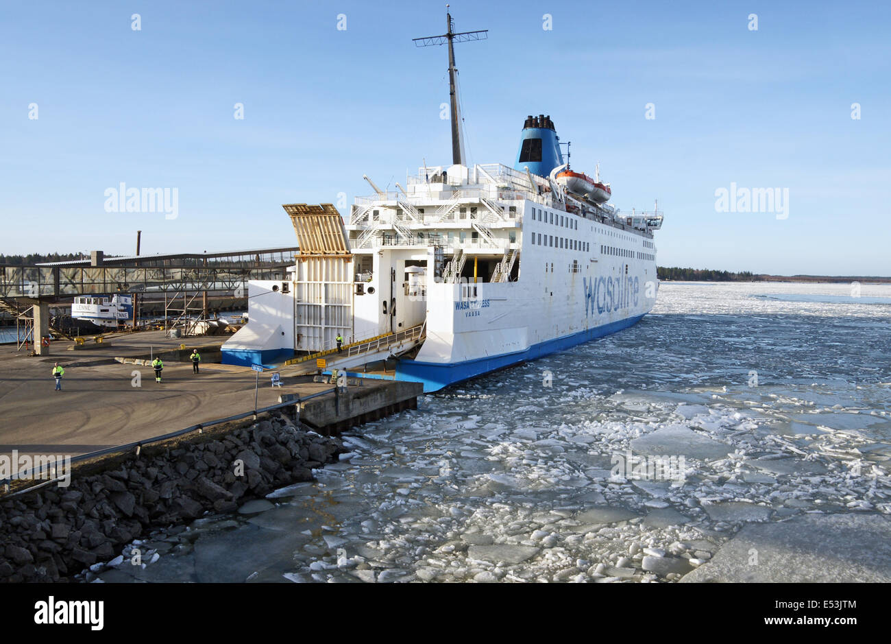 Umeå Fährhafen mit Wasa Wasa Line Express kam aus Vaasa in Finnland Stockfoto
