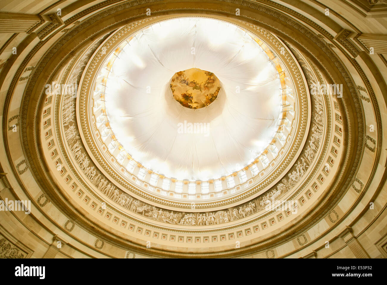 US Capitol Rotunde Decke in Washington D.C. mit Filterwirkung Stockfoto