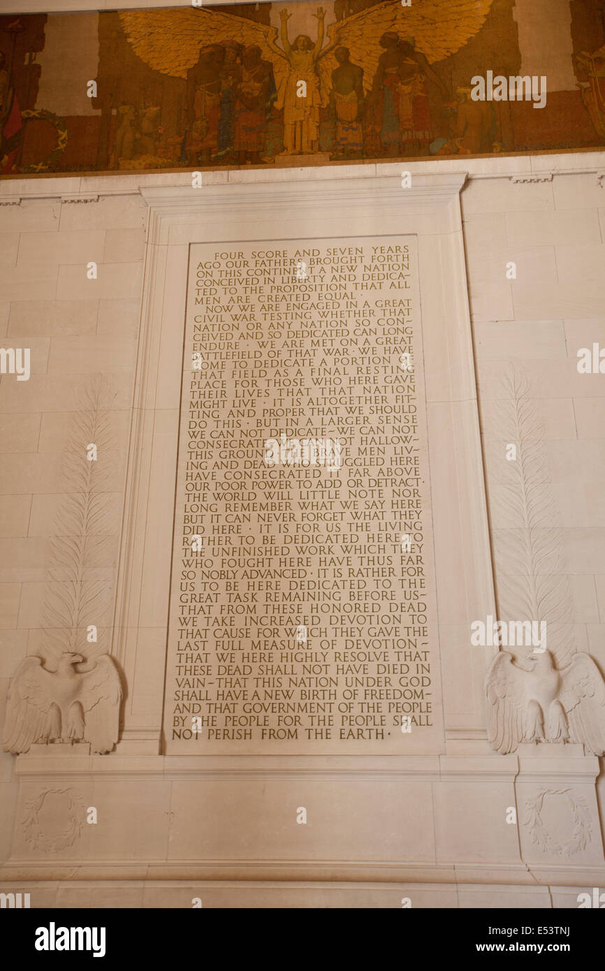 Lincolns Gettysburg Adresse Stockfoto