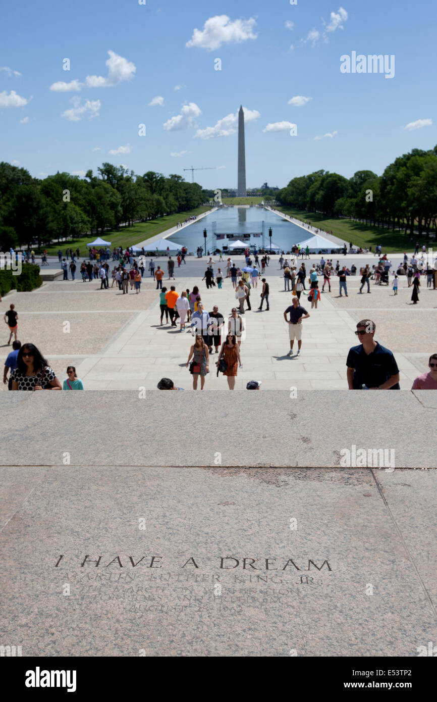 WASHINGTON D.C. - 25. Mai 2014: Ort, wo "Ich Have a Dream"-Rede von amerikanischen Bürgerrechtler Martin Luther geliefert wurde Stockfoto