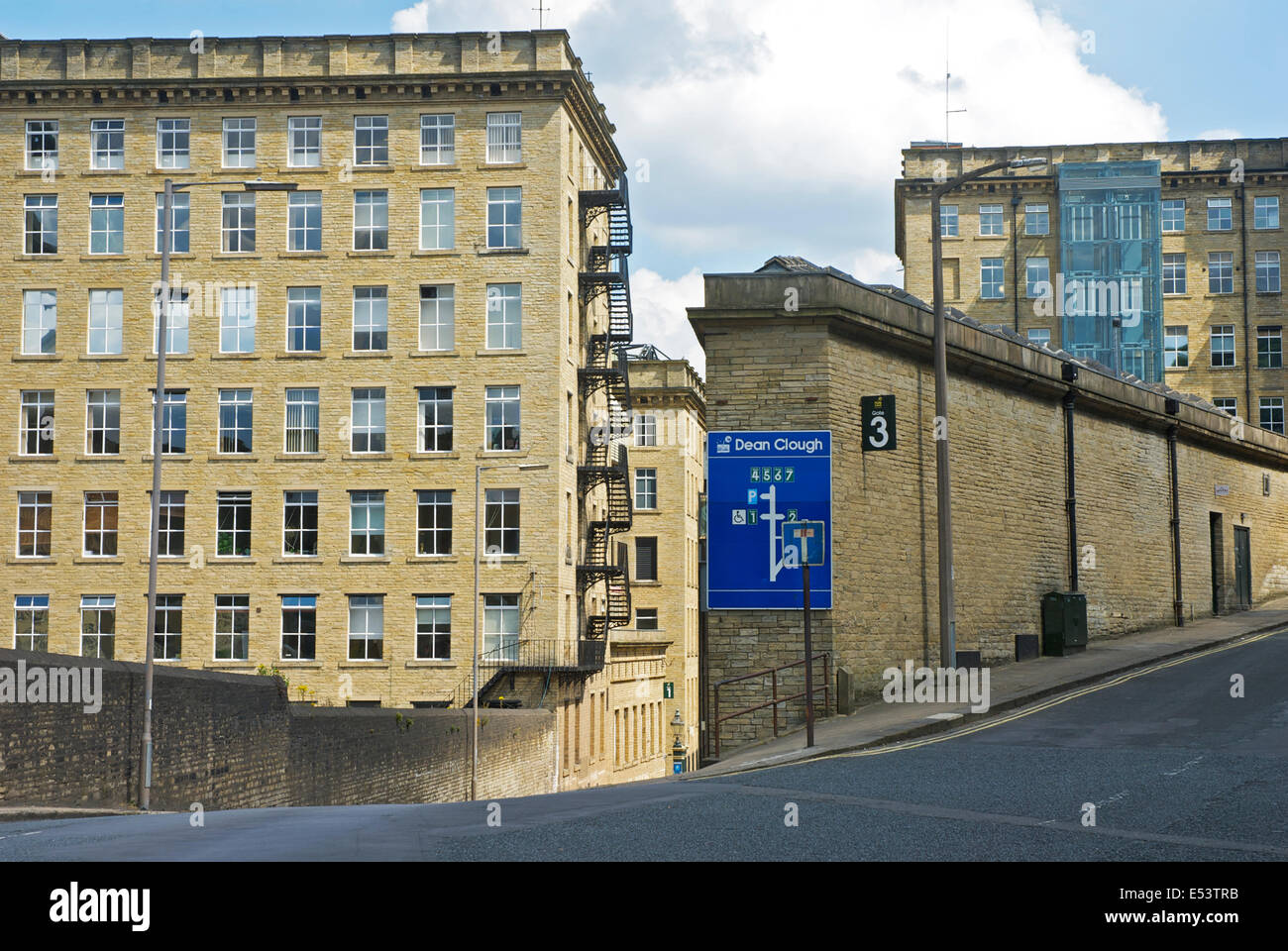 Dean Clough Mill Komplex, Halifax, West Yorkshire, England UK Stockfoto