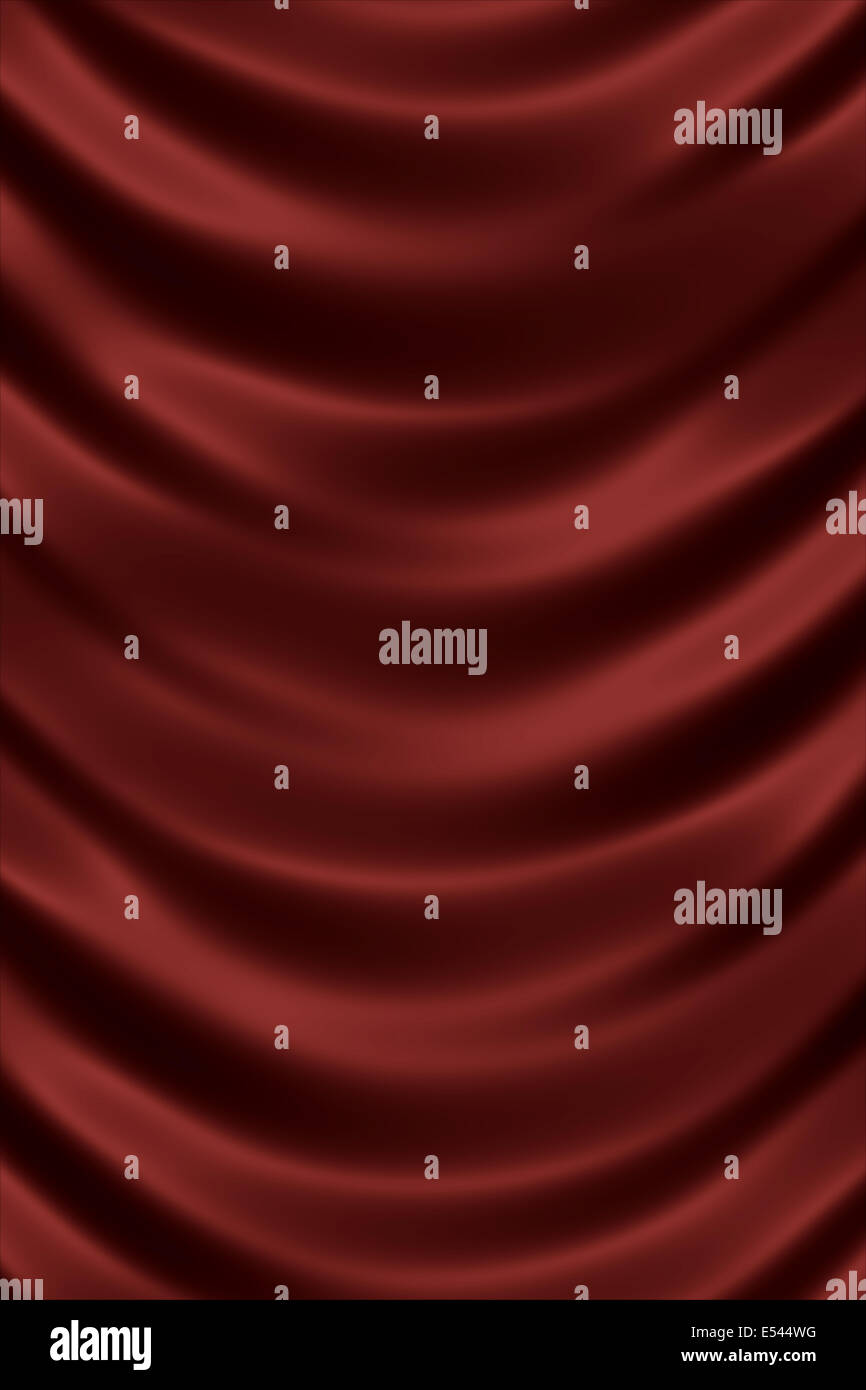 rot glänzende Seide Textur hautnah. Abbildung Stockfoto