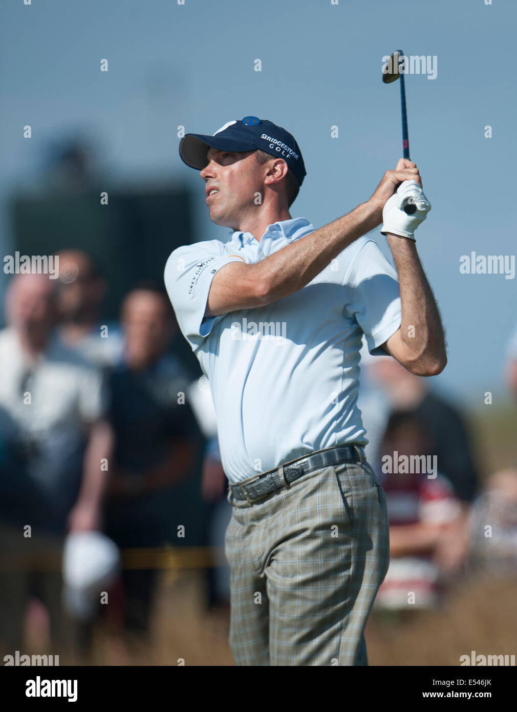 Hoylake, UK. 20. Juli 2014. Die Open Golf Championship, die letzte Runde. Matt KUCHAR [USA] mit seiner Annäherung an den grünen Kredit: Action Plus Sport/Alamy Live News Stockfoto