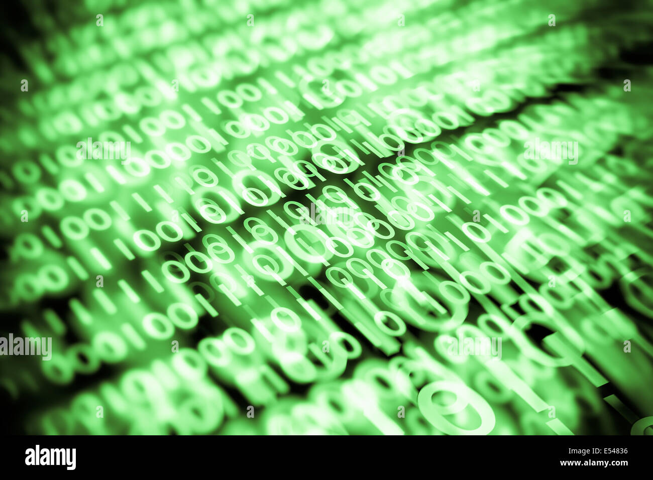 Abbildung - binäre Daten auf einem Computer-Monitor-Bildschirm - Daten, Kommunikation, Sicherheit, computing und Verschlüsselung Konzepte usw. Stockfoto