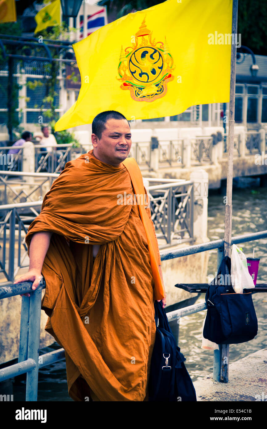 Buddhistischer Mönch. Bangkok, Thailand, Asien. Stockfoto
