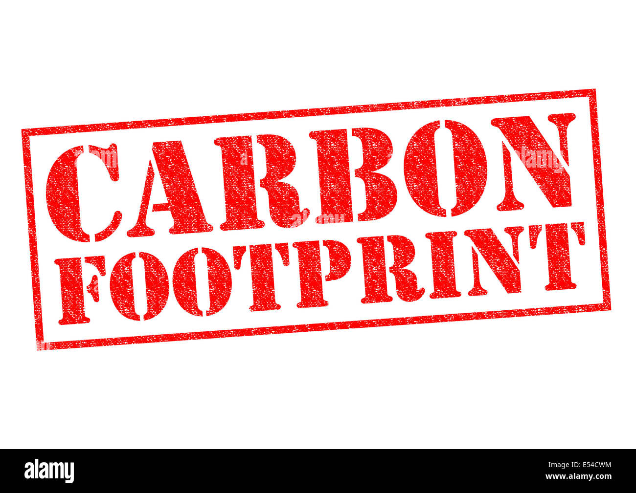 CARBON FOOTPRINT roten Stempel auf einem weißen Hintergrund. Stockfoto