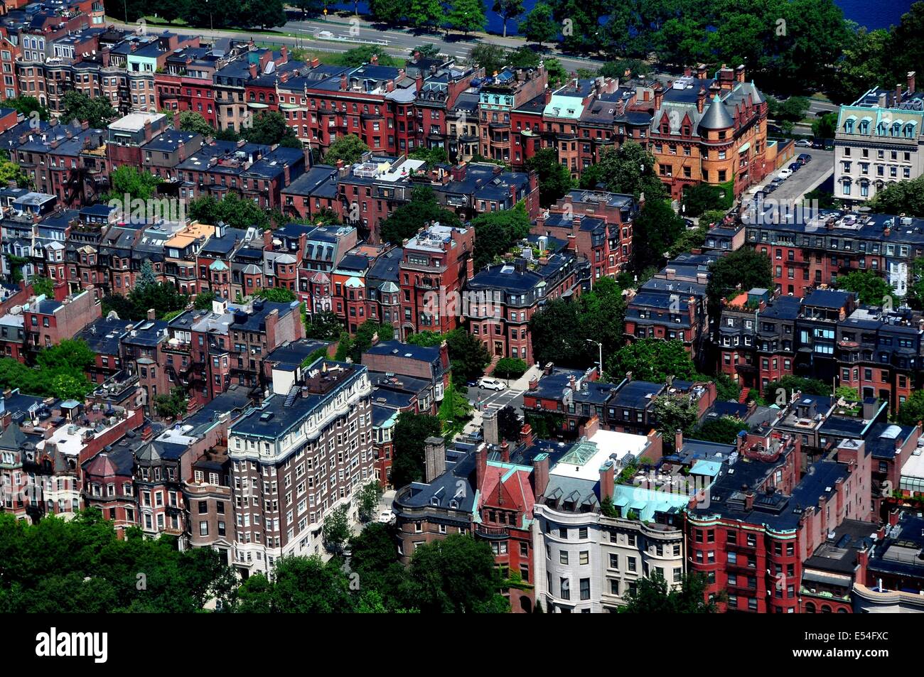 BOSTON, MASSACHUSETTS: Elegante des 19. und frühen 20. Jahrhundert Gebäude in Back Bay Stockfoto