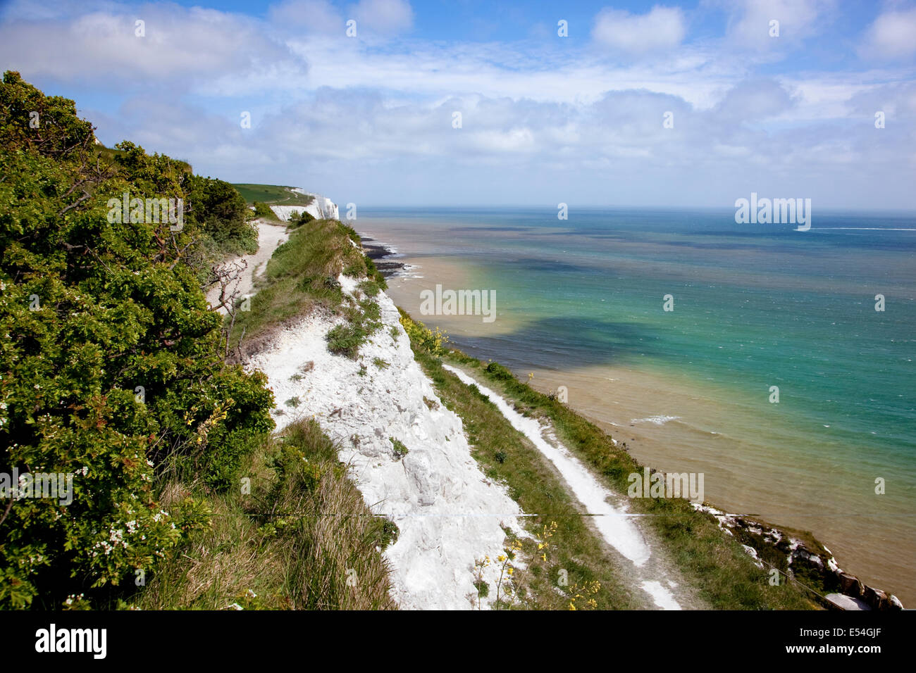 Dover, England - The White Cliffs of Dover-Seitenansicht Stockfoto