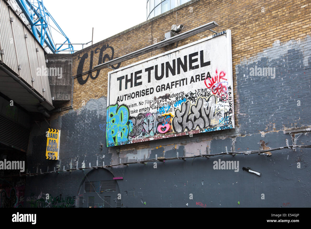 Autorisierten Graffiti Tunnel Leake Street, London Stockfoto