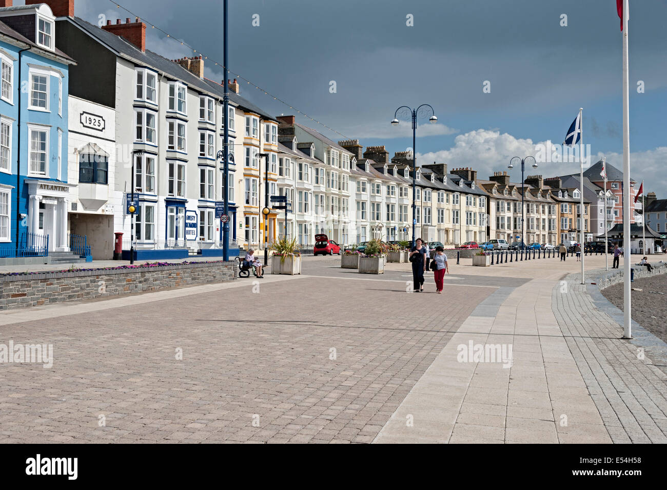 Wales Aberystwyth promenade Meer Stockfoto