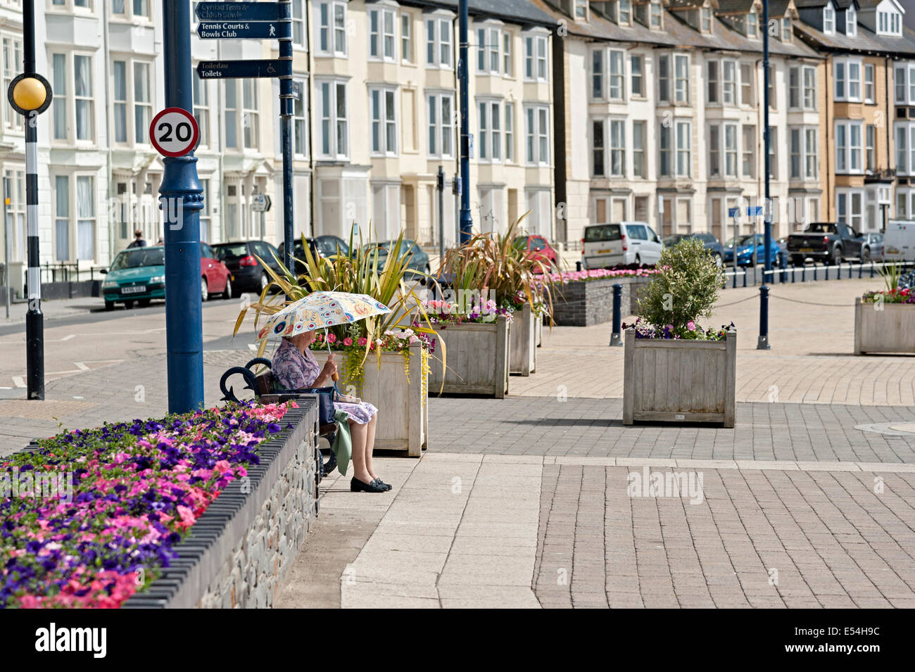 Wales Aberystwyth promenade Meer Stockfoto