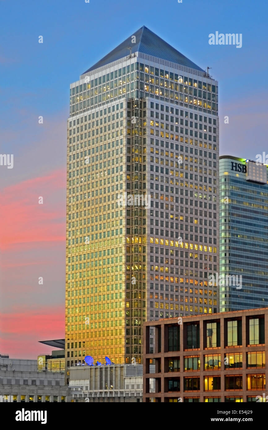 Canary Wharf Tower, One Canada Square, Canary Wharf, London, Großbritannien Stockfoto