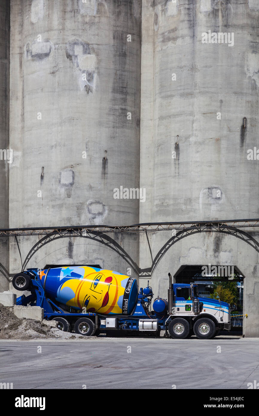 Dekoriert redi-Beton Lkw auf Granville Island, Vancouver, Kanada Stockfoto