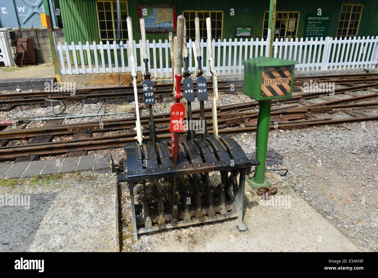 Eisenbahn-Punkte an einer Station, Stockfoto