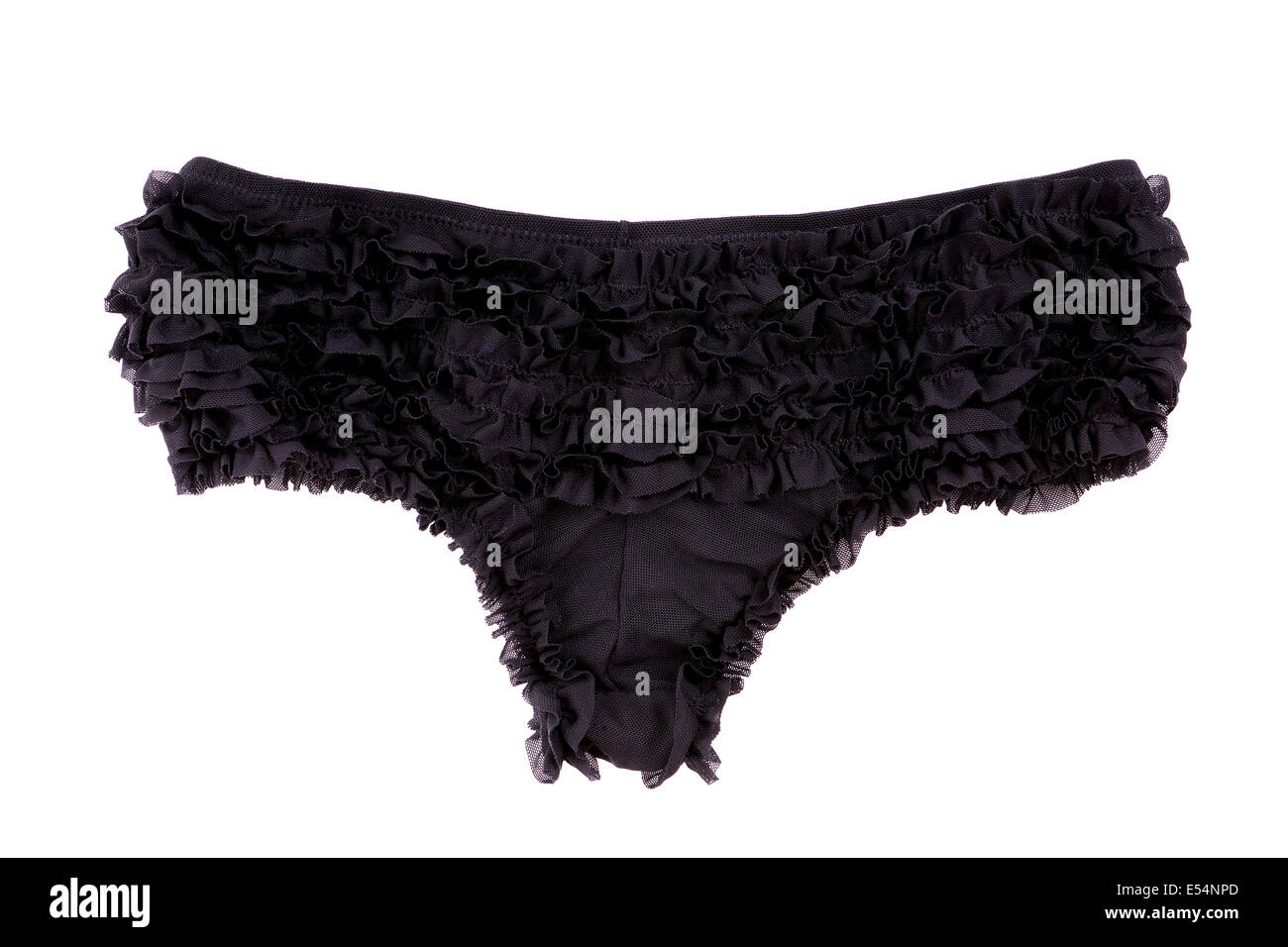 schwarzen altertümlichste Höschen mit Rüschen Stockfoto