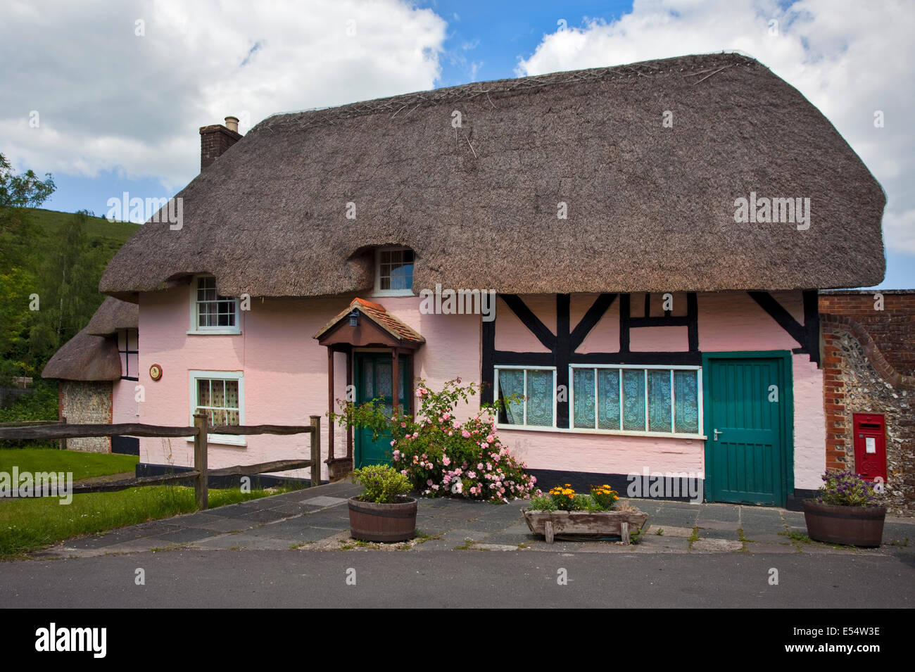 Reetdachhaus, East Meon, Hampshire, England Stockfoto