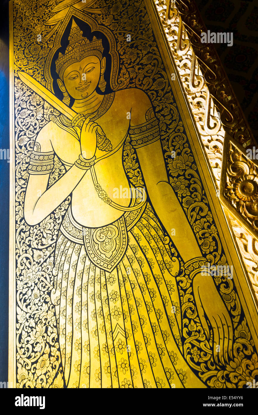 Detail der Dekoration. Tempel Wat Traimit (goldener Buddha). Bangkok, Thailand Asien. Stockfoto