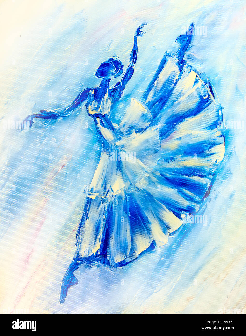 Ölgemälde auf Leinwand, blaue ballerina Stockfotografie - Alamy