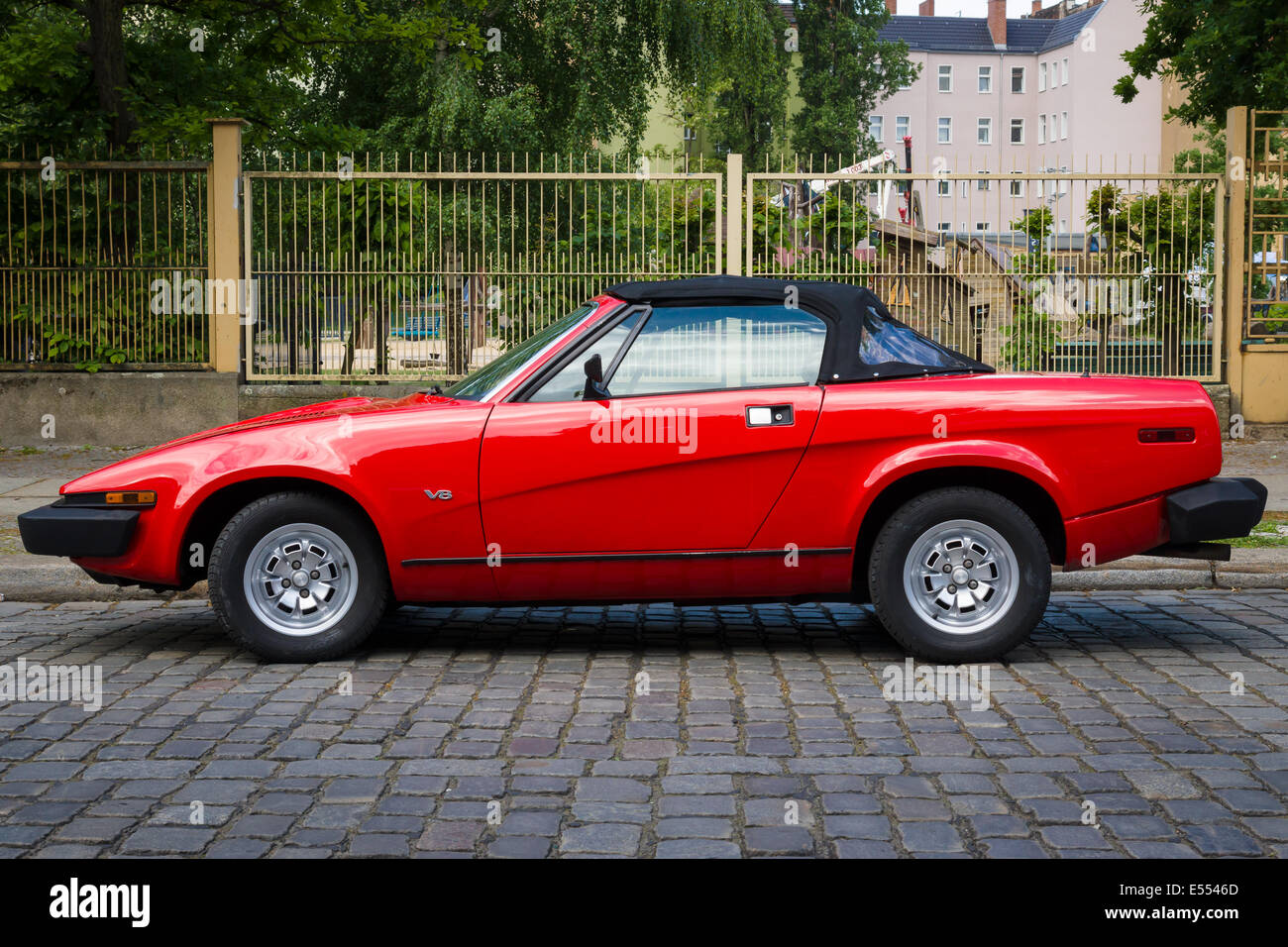 BERLIN, Deutschland - 17. Mai 2014: Sportwagen Triumph TR8. 27. Oldtimer-Tage Berlin - Brandenburg Stockfoto