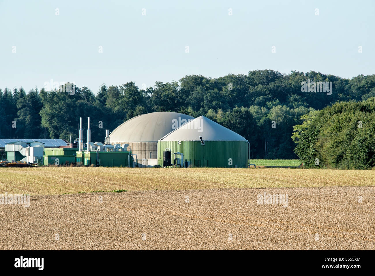 Biogas-Anlage in Deutschland, Hessen Stockfoto