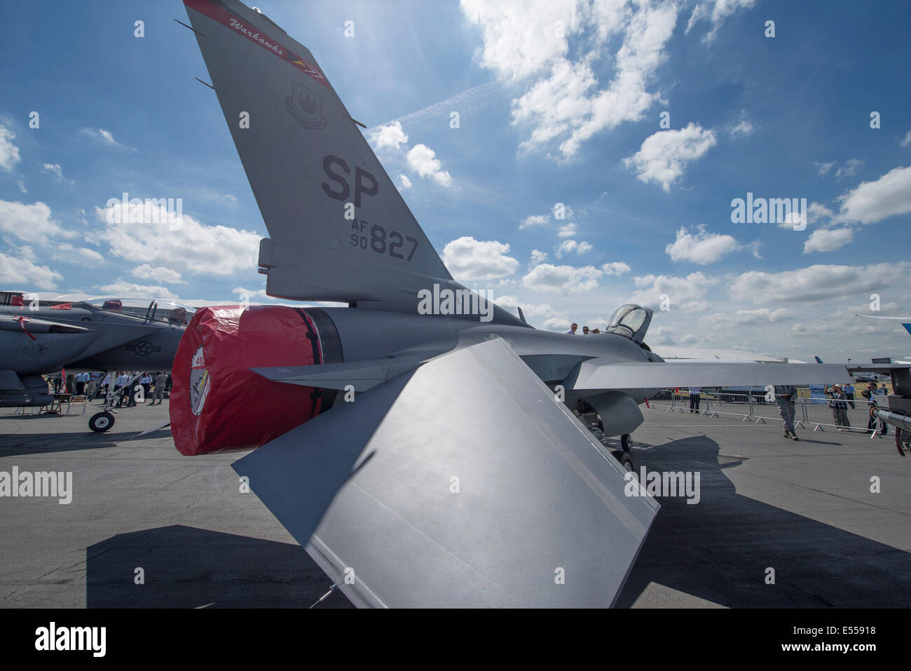 US Air Force General Dynamics Lockheed Martin f-16 Fighting Falcon, Farnborough International Airshow 2014 Stockfoto