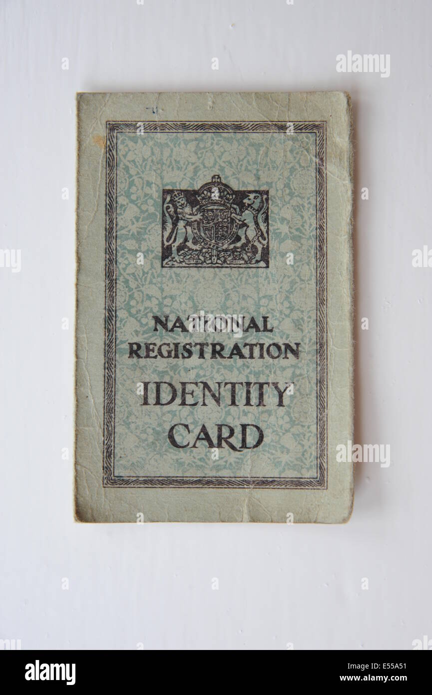 Britische nationale Registrierung Personalausweis von 1951 Stockfoto