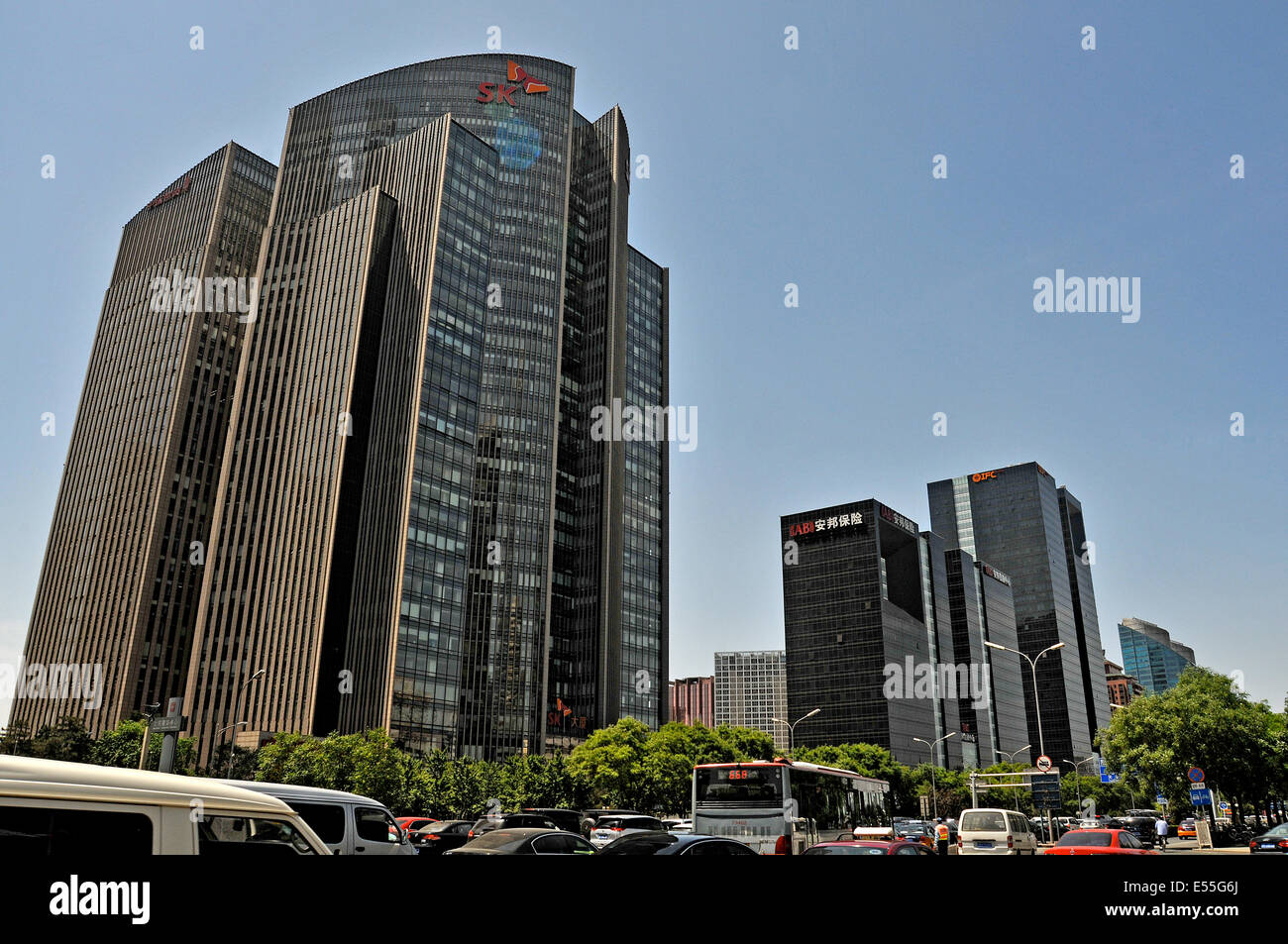 SK Turm Jianguomenwai Avenue Beijing Central Business District (CBD) Stockfoto