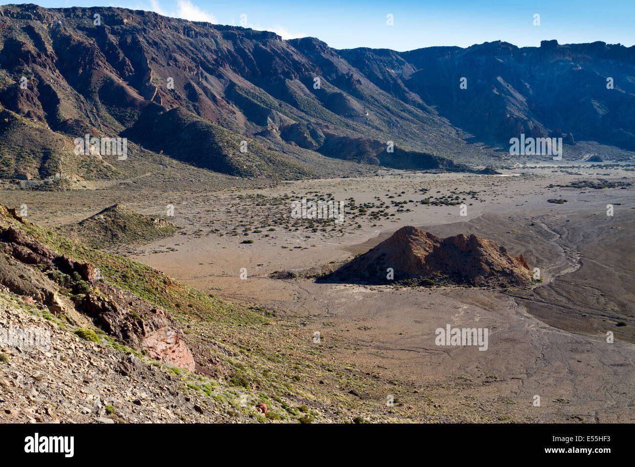 Llanos de Ucanca. Vulkan Teide. Teide-Nationalpark. Teneriffa, Kanarische Inseln, Atlantik, Spanien, Europa. Stockfoto