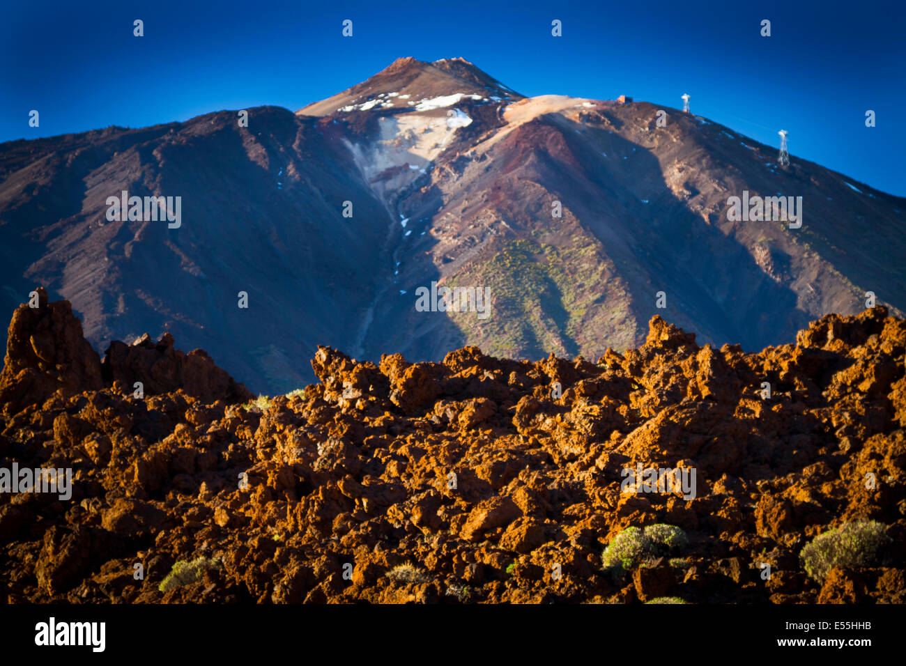 Teide Vulkan und Lava Bildung. Teide-Nationalpark. La Orotava, Teneriffa, Kanarische Inseln, Atlantik, Spanien, Europa. Stockfoto