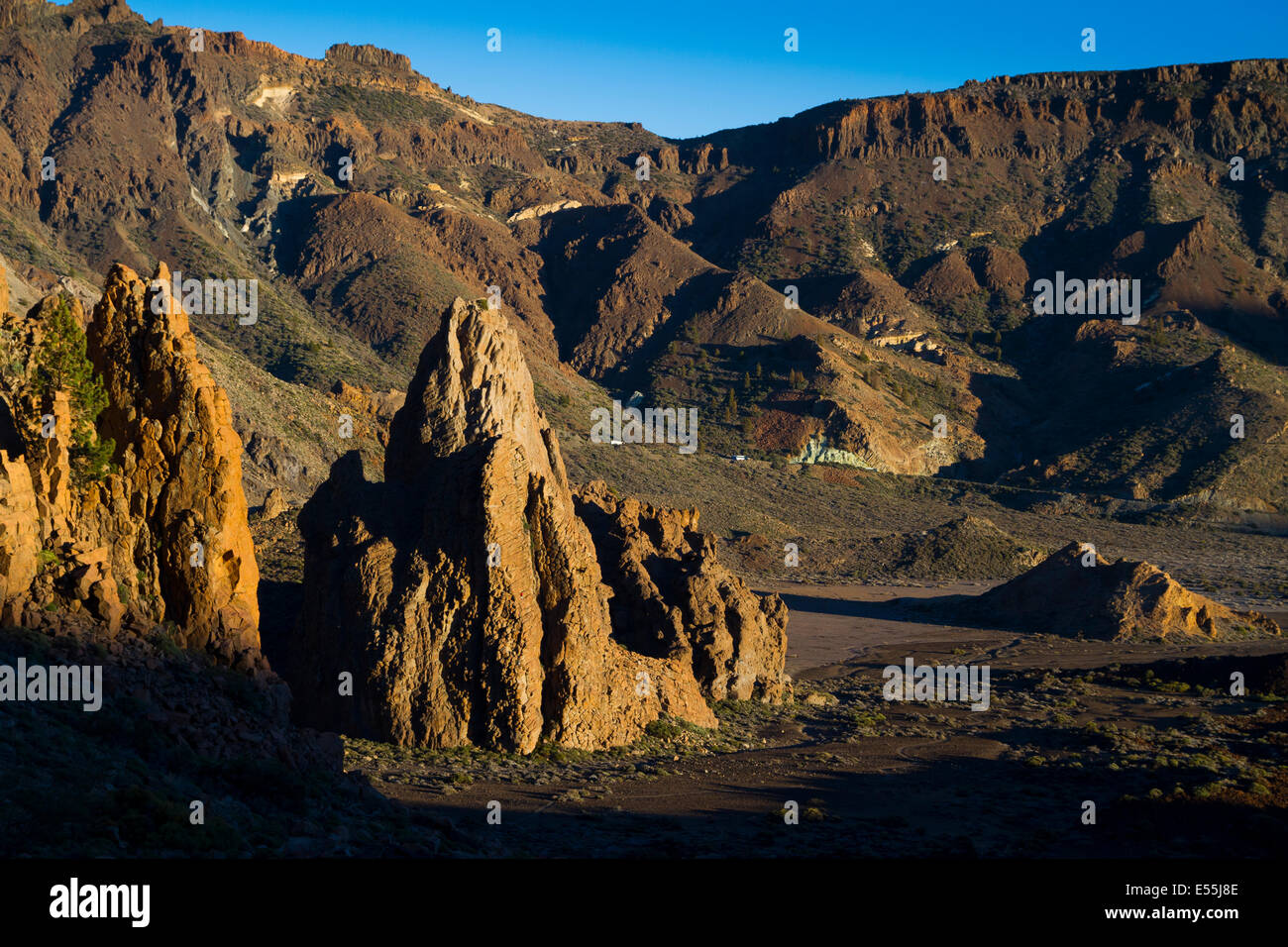 Llanos de Ucanca. Vulkan Teide. Teide-Nationalpark. Teneriffa, Kanarische Inseln, Atlantik, Spanien, Europa. Stockfoto