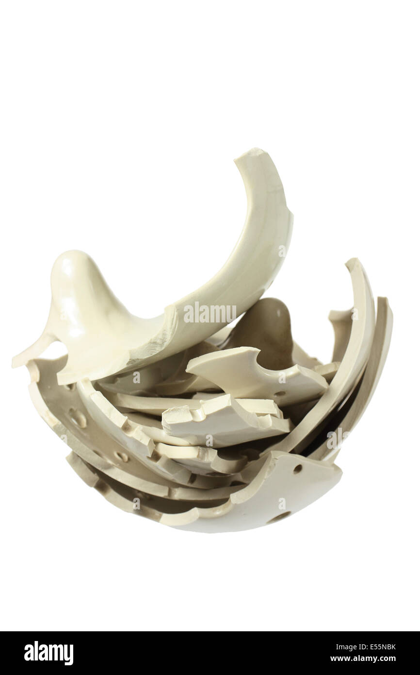 Zerbrochene Vase Stücke Stockfoto